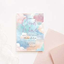 Ze is op Cloud Nine Pastel Colors Vrijgezellenfees Kaart