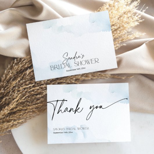 Ze is op Cloud Nine Vrijgezellenfeest Dusty Blue Bedankkaart