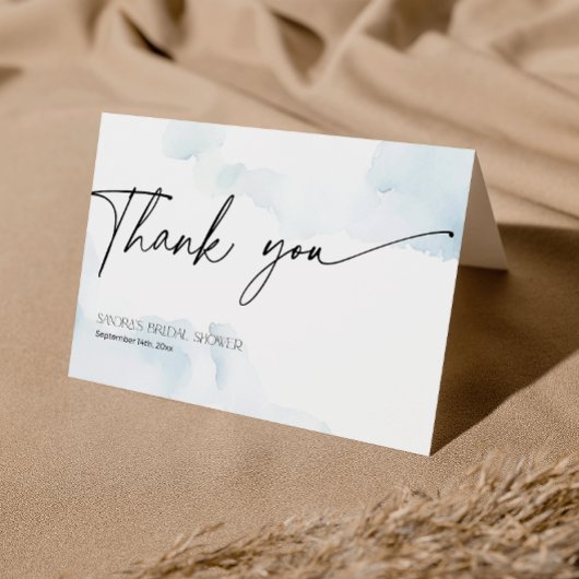 Ze is op Cloud Nine Vrijgezellenfeest Dusty Blue Bedankkaart