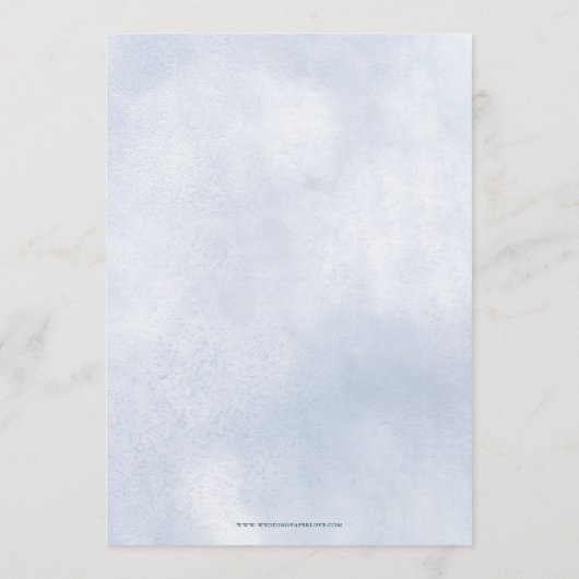 Ze is op Cloud Nine Vrijgezellenfeest Menu (Achterkant)