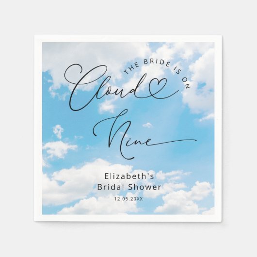 Ze is op Cloud Nine Vrijgezellenfeest servetten (Voorkant)