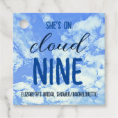 Ze is op de cloud negen! Vrijgezellenfeest/Bachelo Bedankjes Labels (Voorkant)