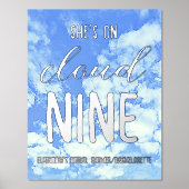 Ze is op de cloud negen! Vrijgezellenfeest/Bachelo Folie Afdrukken (Voorkant)