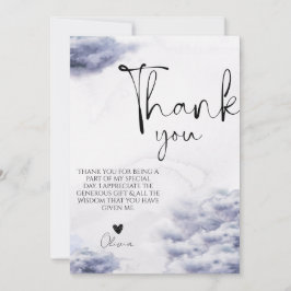 Ze is op de cloud van negen vrijgezellenfeesten bedankkaart