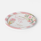 Ze is op maat gescoopt (stripes) papieren bordje (Gekanteld)