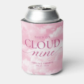 Ze is op roze wolk negen bruids douche blikjeskoeler (Blikje Achterkant)