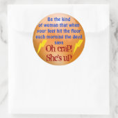 Ze is op stickers (Tas)