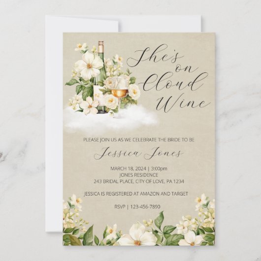 Ze is op uitnodiging van Cloud Wine Bridal Shower (Voorkant)