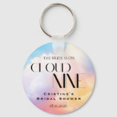 Ze is op wolk 7 Kleurrijke Pastelkleurige Bruidsdo Sleutelhanger (Voorkant)