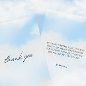 Ze is op wolk 9 Bruidsmeisjesfeest Dromerige lucht Bedankkaart