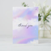 Ze is op wolk 9 Bruidsmeisjesfeest Droomhemel Past Bedankkaart (Staand voorkant)