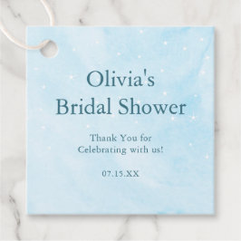 Ze is op wolk 9 Droomhemel blauw bruidsdouche  Bedankjes Labels