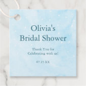 Ze is op wolk 9 Droomhemelblauwe Bruiloftsborrel  Bedankjes Labels (Voorkant)