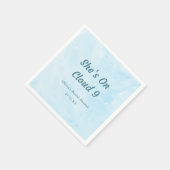 Ze is op wolk 9 Droomhemelblauwe Bruiloftsborrel Servet (Hoek)