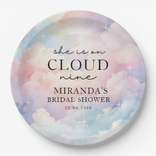 Ze is op wolk 9 Droomster Bridal Shower Papieren Bordje
