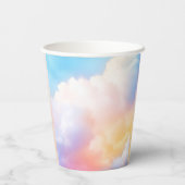 Ze is op wolk 9 Kleurrijke Pastel Bruidsdouche Papieren Bekers (Achterkant)