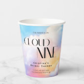 Ze is op wolk 9 Kleurrijke Pastel Bruidsdouche Papieren Bekers (Voorkant)