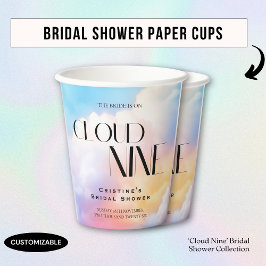 Ze is op wolk 9 Kleurrijke Pastelkleurige Bruidsdo Papieren Bekers