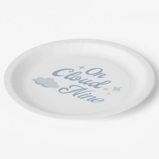 Ze Is Op Wolk 9 Meidenavond Papieren Bordje (Gekanteld)