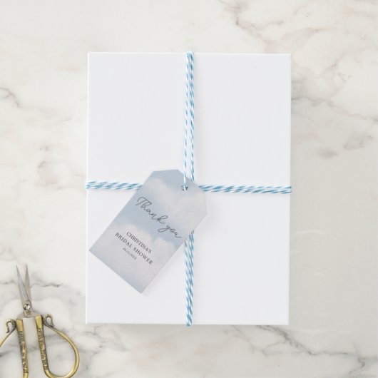 Ze is op Wolk 9 Waterverf Bruidsdouche Cadeaulabel (Met Touw)