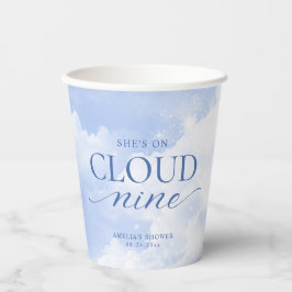 Ze is op wolk negen blauw bruids douche papieren bekers