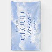Ze is op wolk negen blauw bruids douche spandoek (Verticaal)
