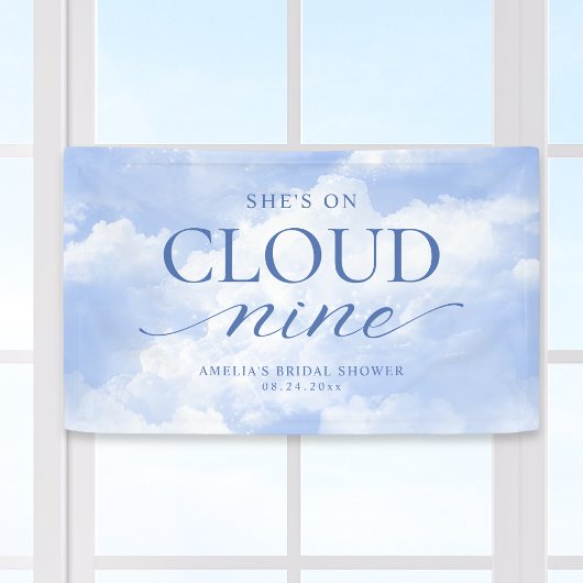 Ze is op wolk negen blauw bruids douche spandoek