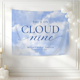 Ze is op wolk negen blauw bruids douche wandkleed