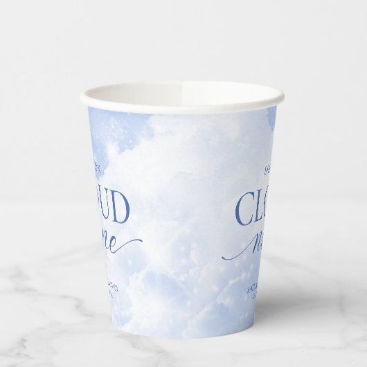 Ze is op wolk negen blauwe bruids douche papieren bekers (Links)