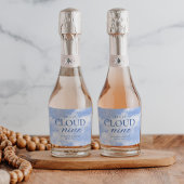 Ze is op wolk negen blauwe bruids douche sparkling wijnetiket