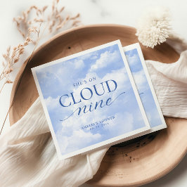 Ze is op wolk negen blauwe bruidsdouche servet