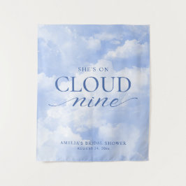 Ze is op wolk negen blauwe bruidsdouche wandkleed