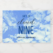 Ze is op wolk negen! Bruids douche/ Afscheidsfeest Likeurfles Etiket (Enkel label)