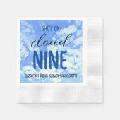 Ze is op wolk negen! Bruids douche/ Afscheidsfeest Servet (Voorkant)