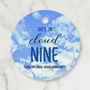 Ze is op wolk negen! Bruids douche/Vrijgezellenfee Bedankjes Labels
