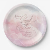 Ze is op wolk negen Bruidsfeest Papieren Bordje (Voorkant)
