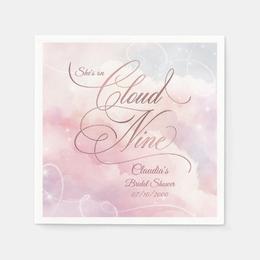 Ze is op wolk negen Bruidsfeest Servet (Voorkant)