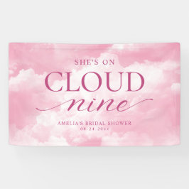 Ze is op wolk negen roze bruidsdouche spandoek