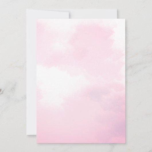 Ze is op wolk negen vrijgezellenfeest roze en goud kaart (Achterkant)