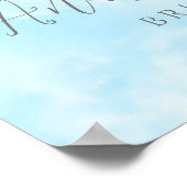 Ze is op Wolk Nine Droom Blauwe Bruids Shower Poster (Hoek)