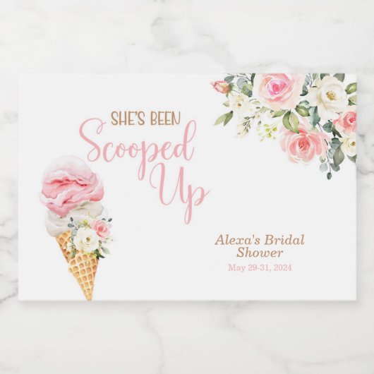 Ze is opgepakt Aangepaste MINI  Sparkling Wijnetiket (Enkel label)