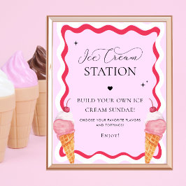 Ze is opgepakt Ice Cream Station feestbord Poster