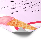 Ze is opgepakt Ice Cream Station feestbord Poster (Hoek)