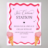 Ze is opgepakt Ice Cream Station feestbord Poster (Voorkant)
