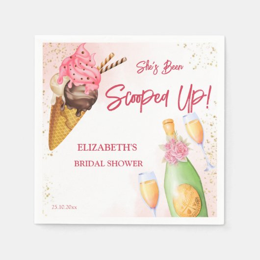 Ze is opgepakt ijs bruidsbrunch servet (Voorkant)