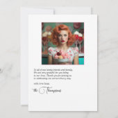 Ze is opgepakt IJssalon Bruidsboeket Bedankkaart (Achterkant)