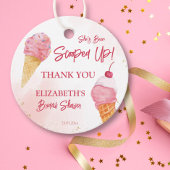 Ze is opgepakt roze ijs bruidsfeestje bedankjes labels