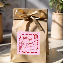 Ze is opgepakt trouwfeest ijs favor vierkante sticker