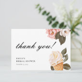 Ze is opgepakt Vrijgezellenfeest bedankkaart (Staand voorkant)