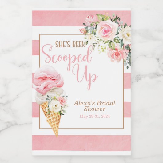 Ze is opgepikt (Stripe) Aangepast MINI Wijn Etiket (Enkel label)